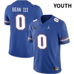 Youth Florida Gators #0 Trey Dean III NCAA Jordan Brand Royal NIL 2022 Authentic Stitched College Football Jersey ZLK0862TY